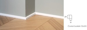 Lagrus biały ćwierćwałek 12x20 mm, wilgocioodporny